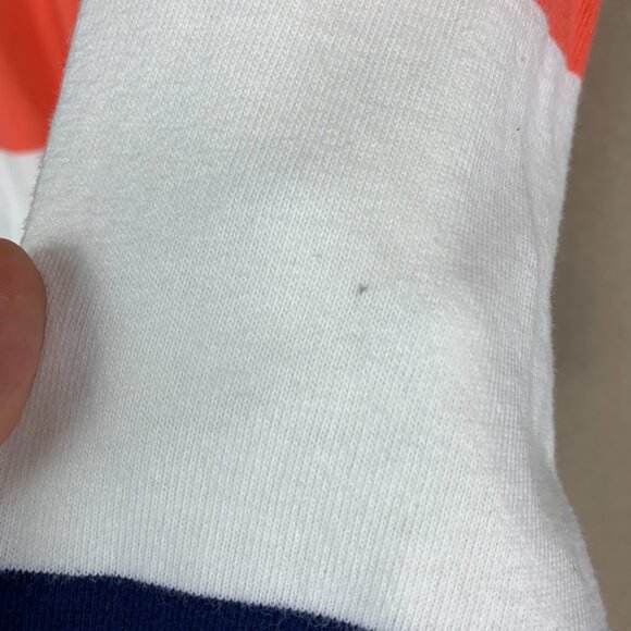 🚨SOLD 🚨Lands End Rugby Shirt size Medium Women’s Striped Polo Navy Orange Cotton - Picture 9 of 14